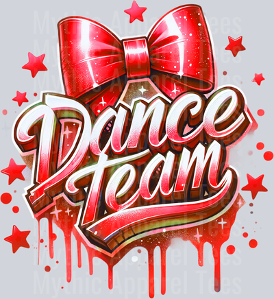 Dance Team Airbrushed Red DTF Dance Team Transfers