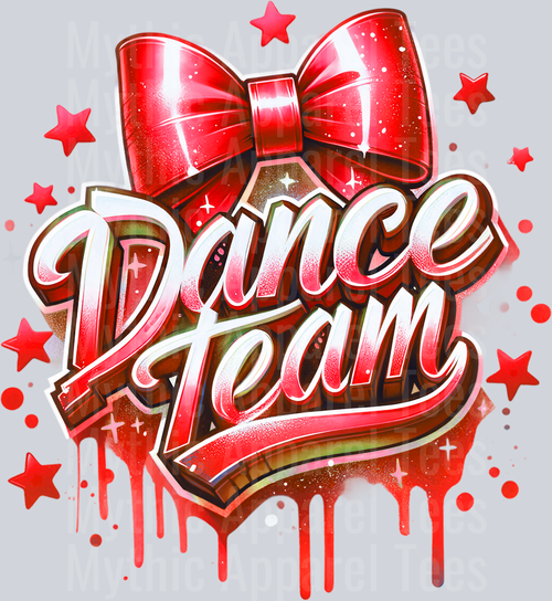 Dance Team Airbrushed Red DTF Dance Team Transfers