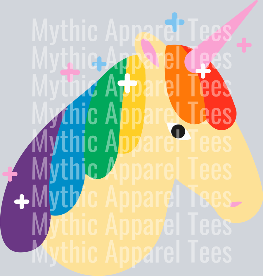 Pride Unicorn with rainbow mane LGBTQ+ Transfer