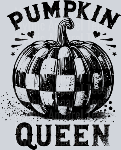 PUMPKIN QUEEN CHECKERED PUMPKIN BLACK DESIGN
