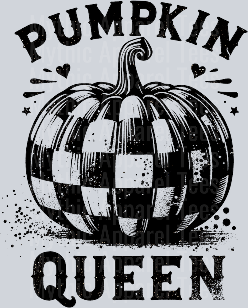 PUMPKIN QUEEN CHECKERED PUMPKIN BLACK DESIGN