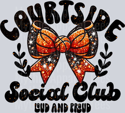Courtside Social Club Glitter School Spirit & Sports Basketball