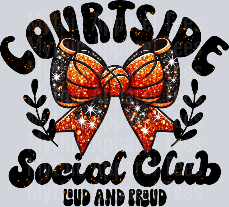 Courtside Social Club Glitter School Spirit & Sports Basketball