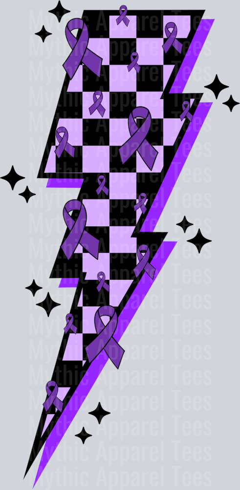 Purple Lightning bolt Purple Cancer Awarenss