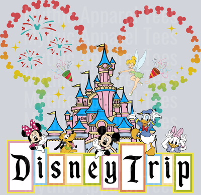 CLASSIC Disney Trip Castle with Rainbow Mickey Ears DTF Disney Transfers