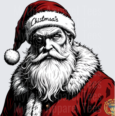 NFL Mascots Grumpy Santa Claus Christmas Sketch Portrait