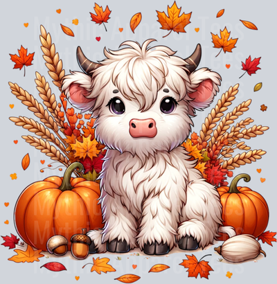 Cute Scottish Highland Baby Calf Cow Fall for Women and Kids Sweatshirt