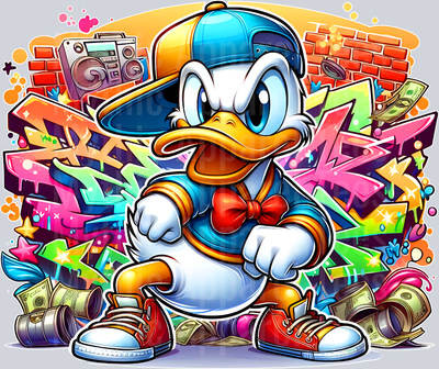 Donald Duck 2 Graffiti DTF Pop Culture Transfers
