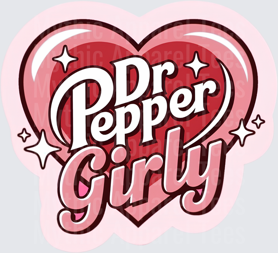 Dr Pepper Girly Red Heart Sparkle Retro Script Design