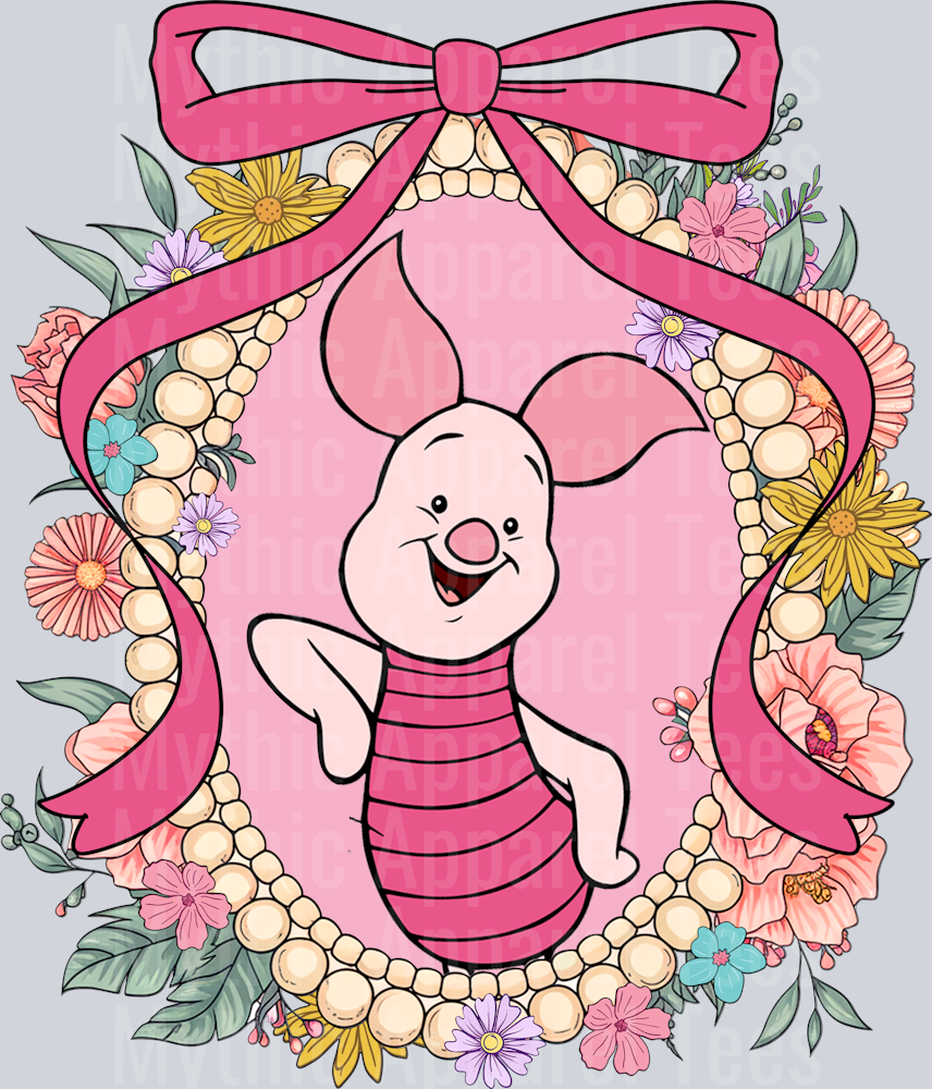Piglet Winnie The Pooh Mirror Bracelet frame DTF Disney Transfers