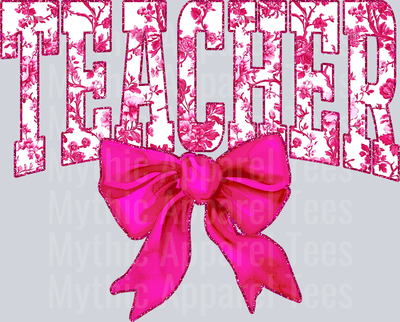 Pink Toile Teacher College Font Floral Teacher Design