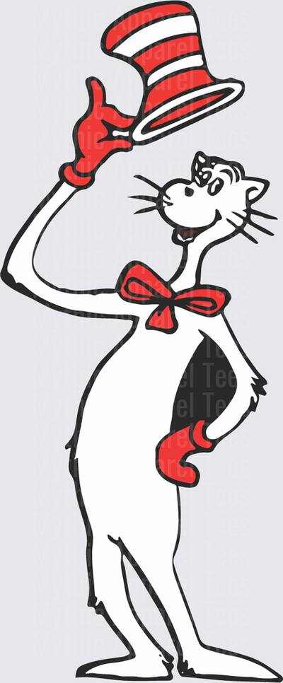 DR Seuss Cat in the Hat Tipping Red Striped Top Hat