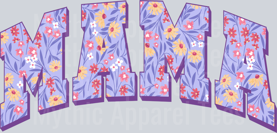 Mama 19 Small purple flowers  DTF MOM Transfers