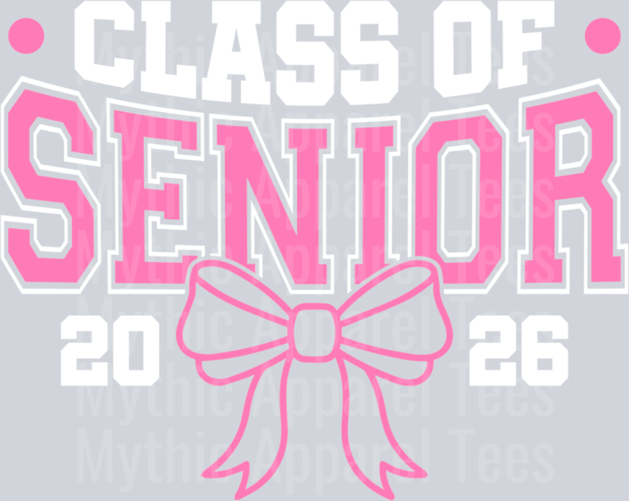 Senior Class of 2026 Pink Coquette Bow Senior 2026 Graduate Sweatshirt