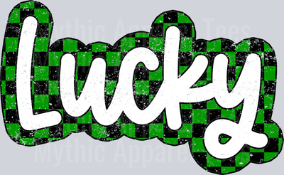 Lucky Checkered  St Patrick's Day Green and White