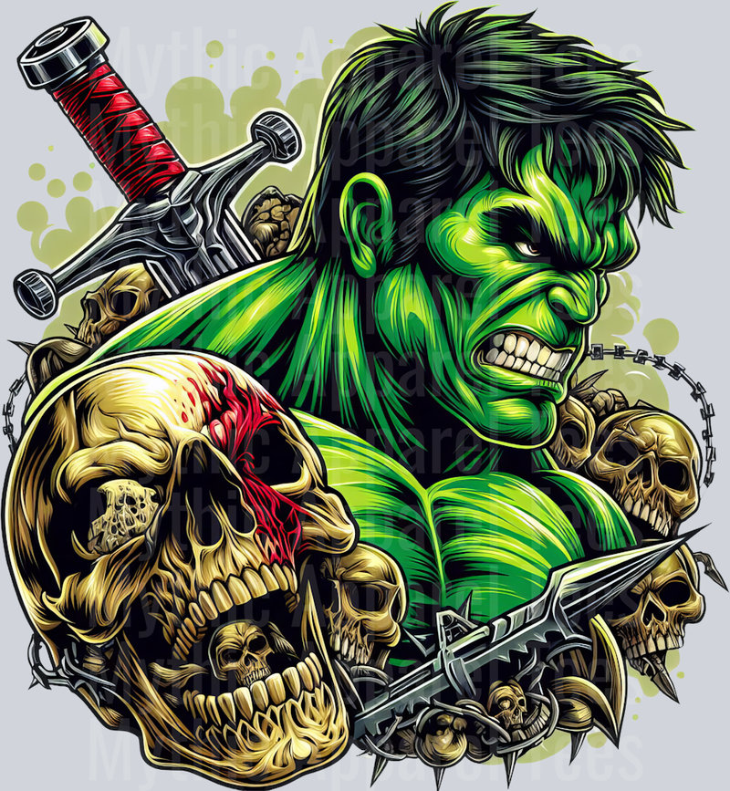 Hulk Skull 2 DTF Superhero Transfers