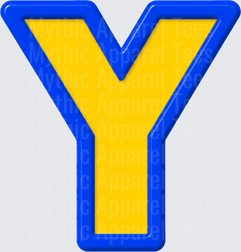 Toy Story Alphabet Letter Y Bold Yellow Blue Block Font