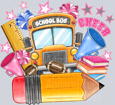 Custom Name School Bus Cheer2