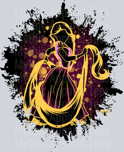 Rapunzel Disney princess 2 Dark Silhouette Color Splash Crystal Ball Vision