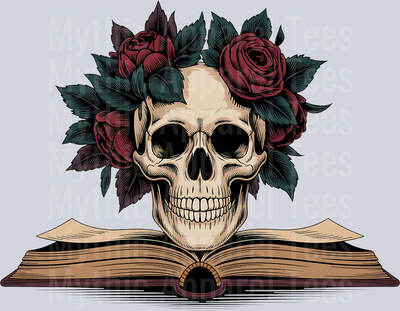 Skull Flower Book DTF Book Transfers