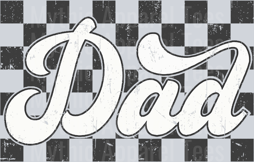 Dad checker box background DTF Dad Transfers