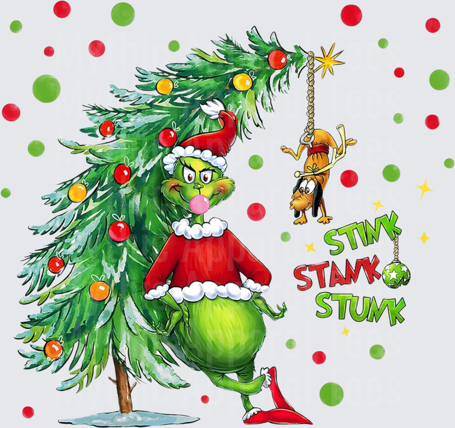 Grinch Stink Stank Stunk Christmas Tree Max Dog Hanging Polka Dot Holiday