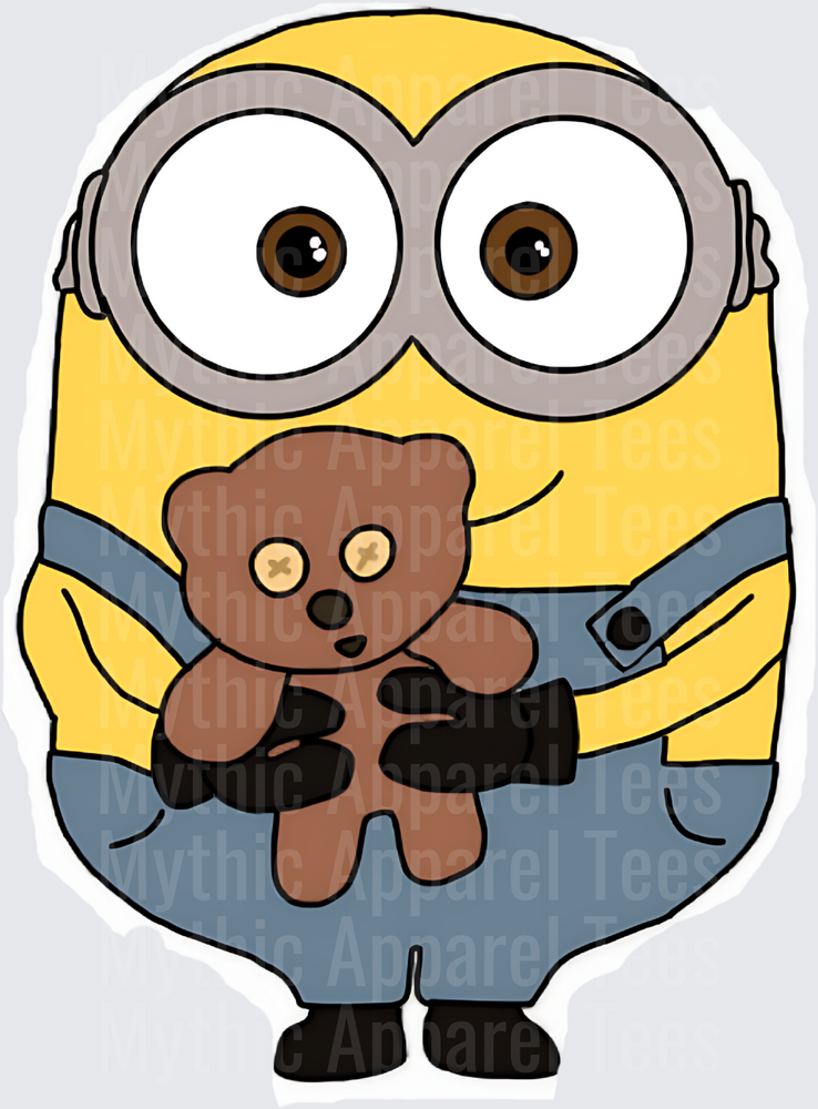 Minnions Bob Holding Teddy Bear Cute Yellow Character