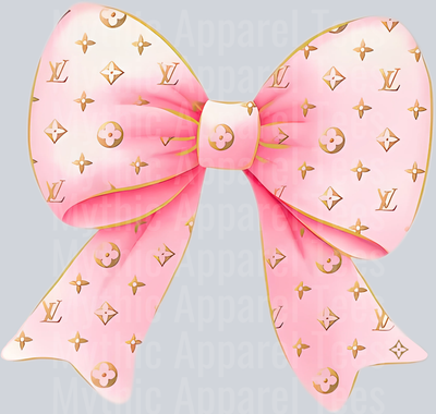 Pink LV Louis Vuitton Bow DTF Bow Transfers