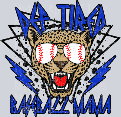 Blue Def Tired Baseball Mama School Spirit & Sports