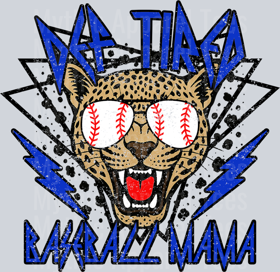 Blue Def Tired Baseball Mama School Spirit & Sports