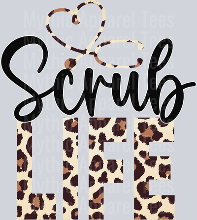 Scrub life leopard DTF Nurse Transfers