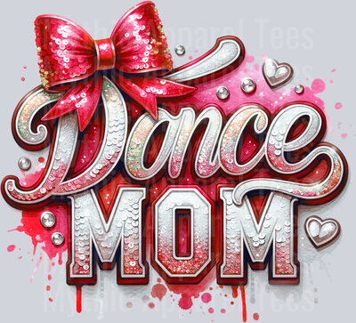 0015 Dance Mom Sequins Red DTF Dance Mom Transfers