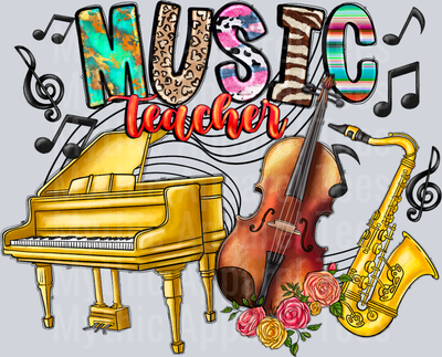 Music Teacher DTF Teacher Transfers