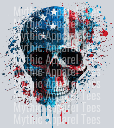 Patriotic American Flag Skull Design - Skull Flag Transfers