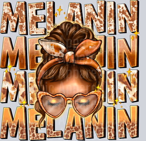 Melanin Mess Bun Girl Black Empowerment