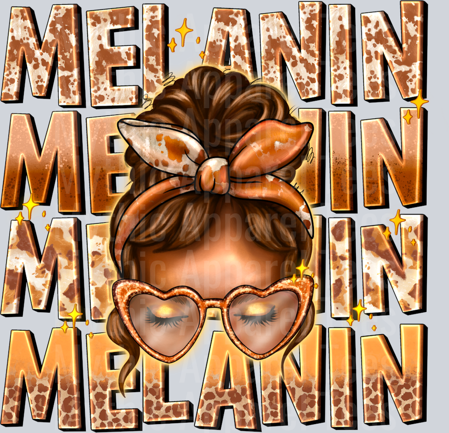 Melanin Mess Bun Girl Black Empowerment