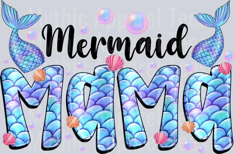Mermaid Mama mermaid scales and tails DTF Summer Transfers