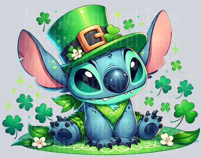 Stitch St Patrick's Day 7 DTF Stitch St Patrick's Day Transfers