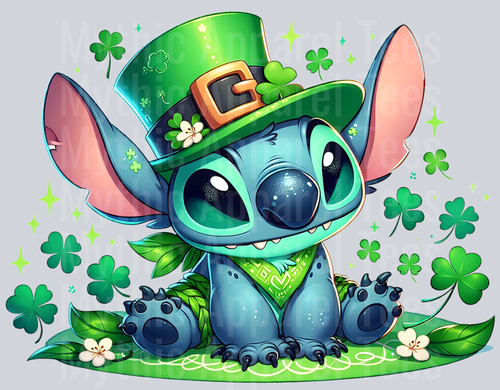 Stitch St Patrick's Day 7 DTF Stitch St Patrick's Day Transfers