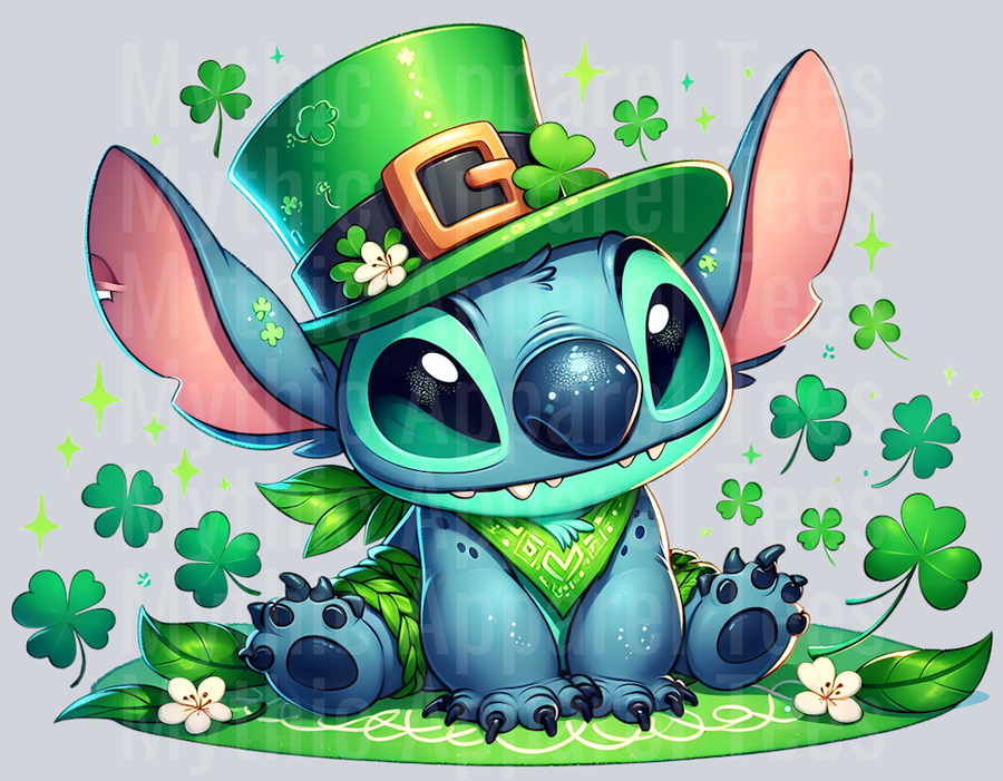 Stitch St Patrick's Day 7 DTF Stitch St Patrick's Day Transfers