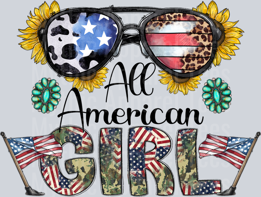 All American Girl Patriotic 4th of july Western