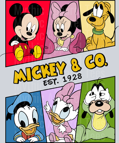Mickey and Co EST Classic Characters DTF Disney Transfers