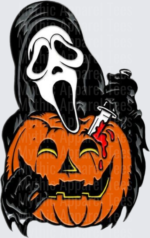 Halloween Gothic Witches Ghostface Stabbing Jack-O-Lantern Pumpkin