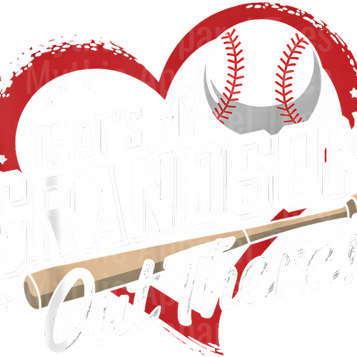 Grandma Grandpa Grandparents Baseball DTF Transfer
