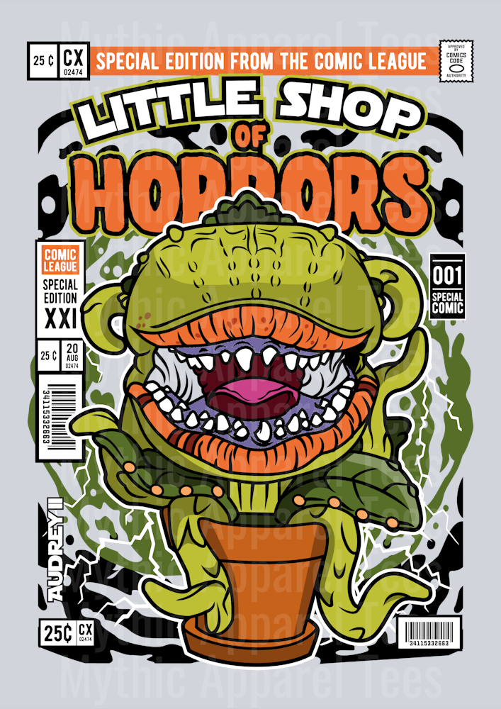 Audrey II Comic Book Cover STYLE DTF Pop Culture Transfers