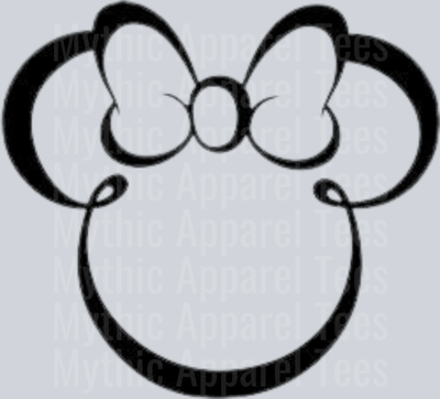 Disney Black Classic Bow DTF Disney Transfers