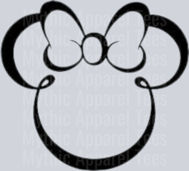 Disney Black Classic Bow DTF Disney Transfers