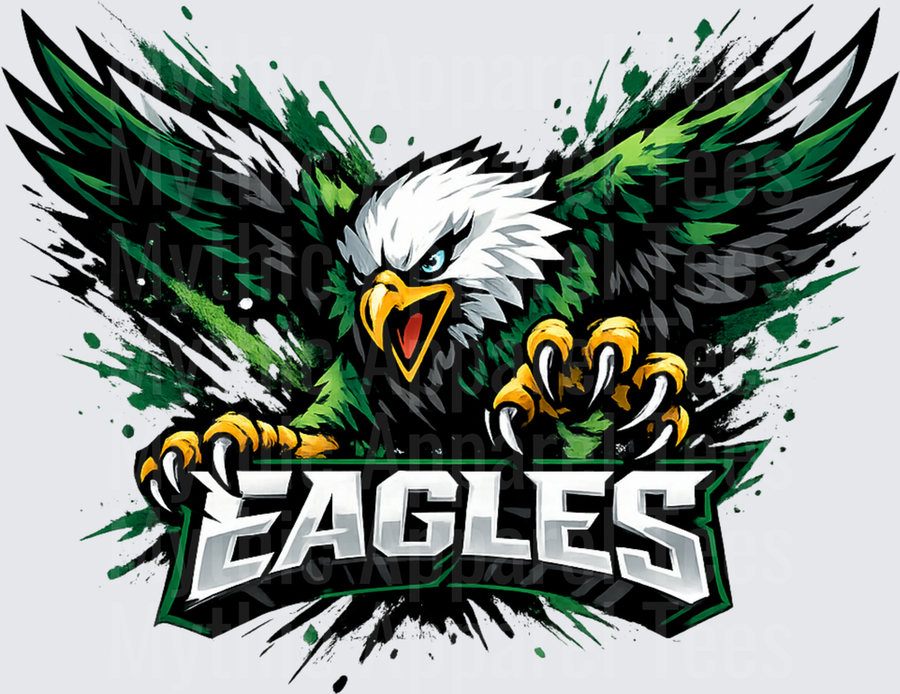 NFL Eagles Fierce Mascot Green Splatter Attack Design