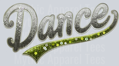 Dance Swoosh Sequins Gold DTF Dance Swoosh Transfers