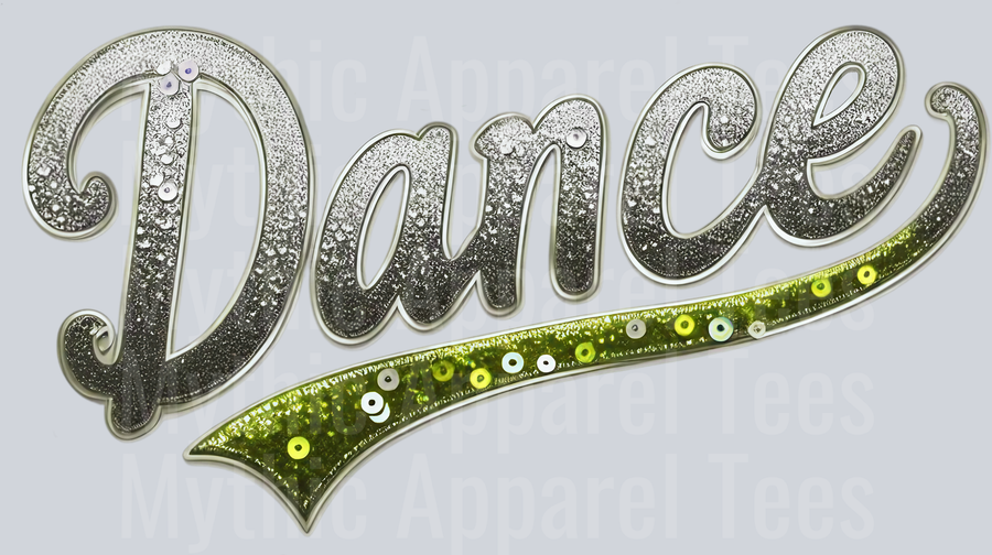 Dance Swoosh Sequins Gold DTF Dance Swoosh Transfers